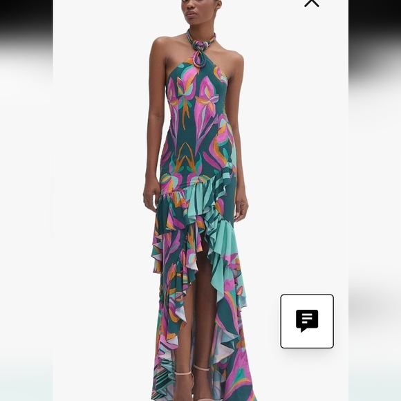 PatBO Aljezur Vibrant High Low Halter Dress Sz.0 NWT - Picture 6 of 17